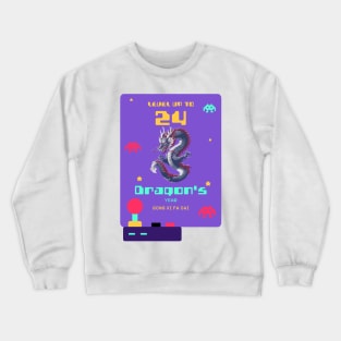 Level Up to 2024: Pixel Dragon's Retro Year Tee Crewneck Sweatshirt